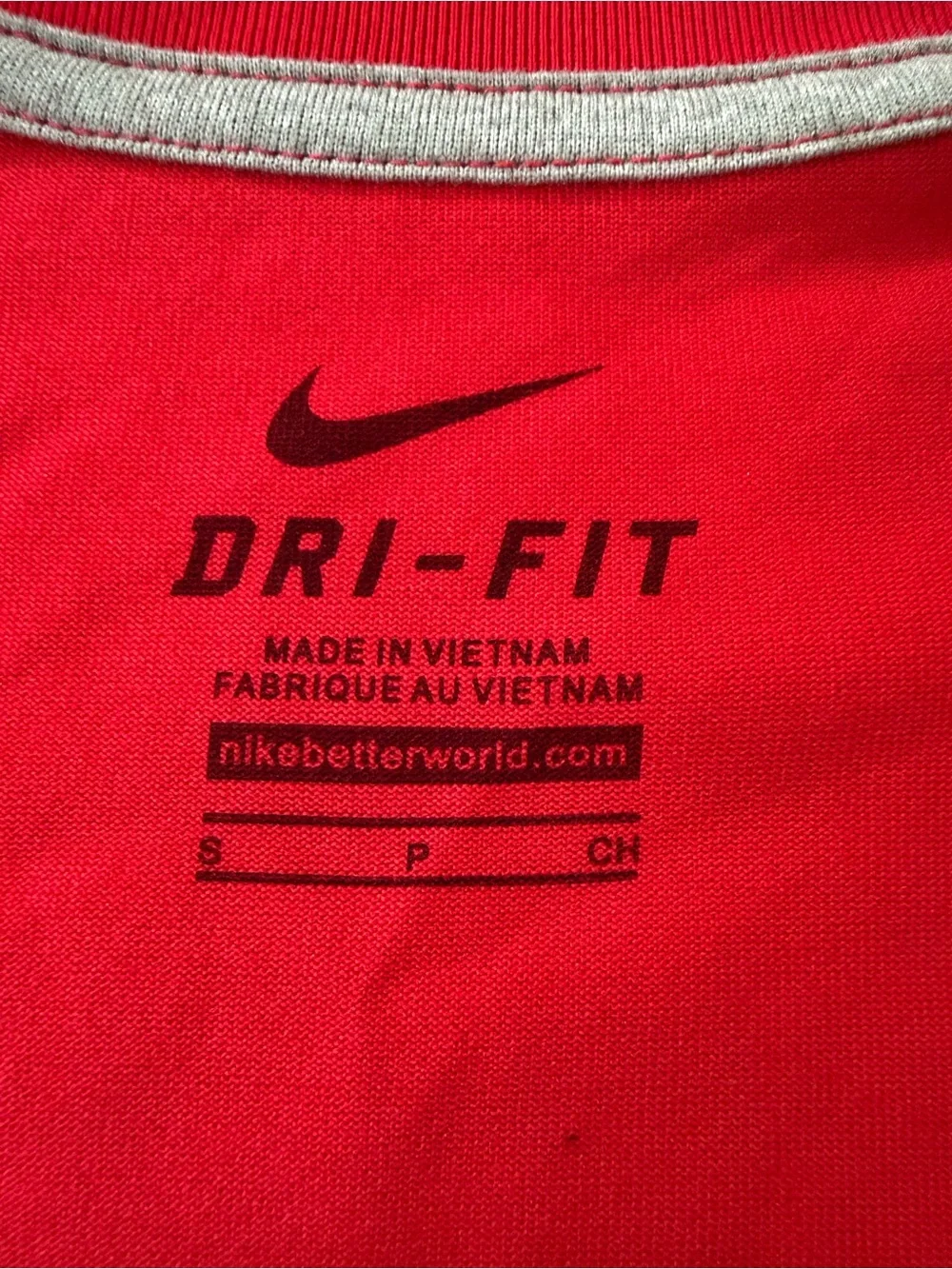 Nike Red V-Neck Dri-FIT Women's Tee with Ohio State Logo